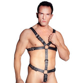 Studded Men's Leather Adjustable Harness With Cock Ring Default Title Mens Harnesses